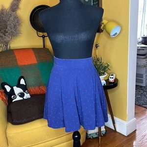 SO Blue Polka Dot Mini Stretch Skirt